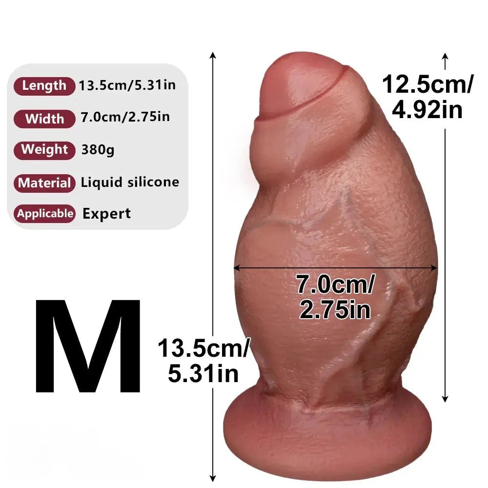 Uncut Realistic Dildo, S/M/L - Real Touch Silicone Toy