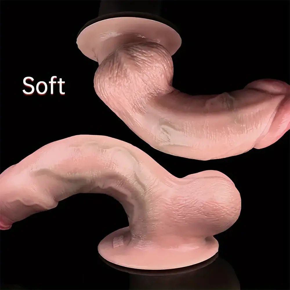 Uncut Realistic Silicone Dildo - Suction Cup Realistic Dildo