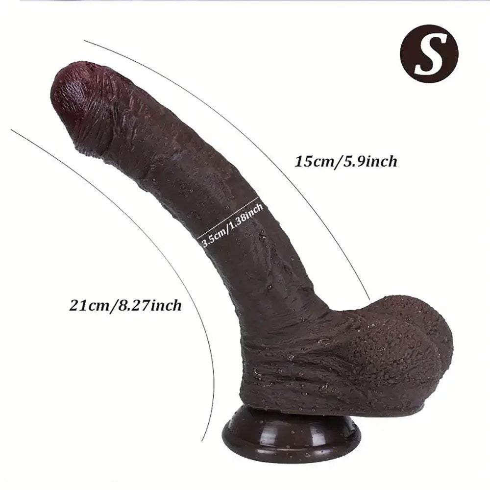 Uncut Realistic Dildo - Silicone Vaginal Play Dildo