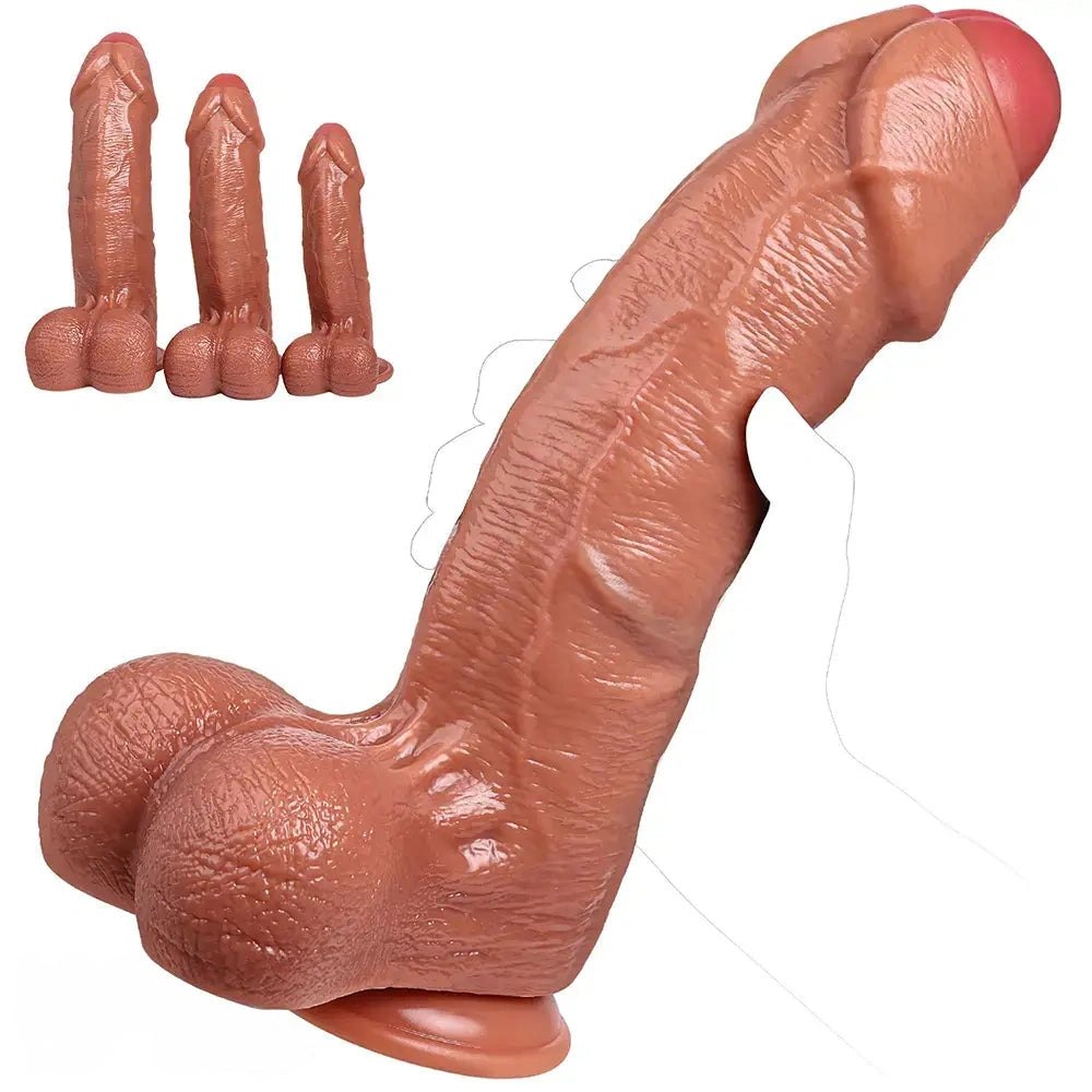 Uncut Suction Cup Dildo S/M/L - Realistic Silicone Dildo