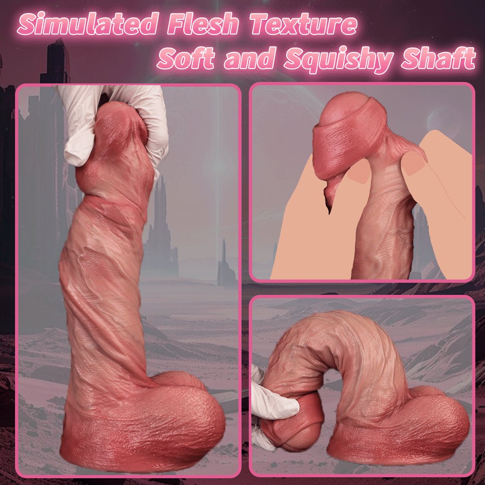 Uncut Silicone Suction Dildo - Suction Cup Dildo, 8 in