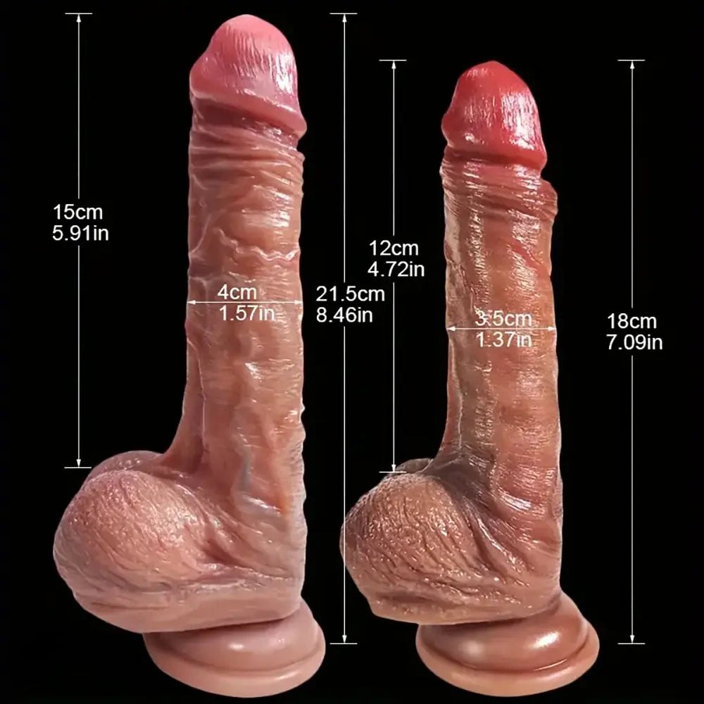 Uncut Slide Skin Realistic Dildo - Sliding Foreskin Detail
