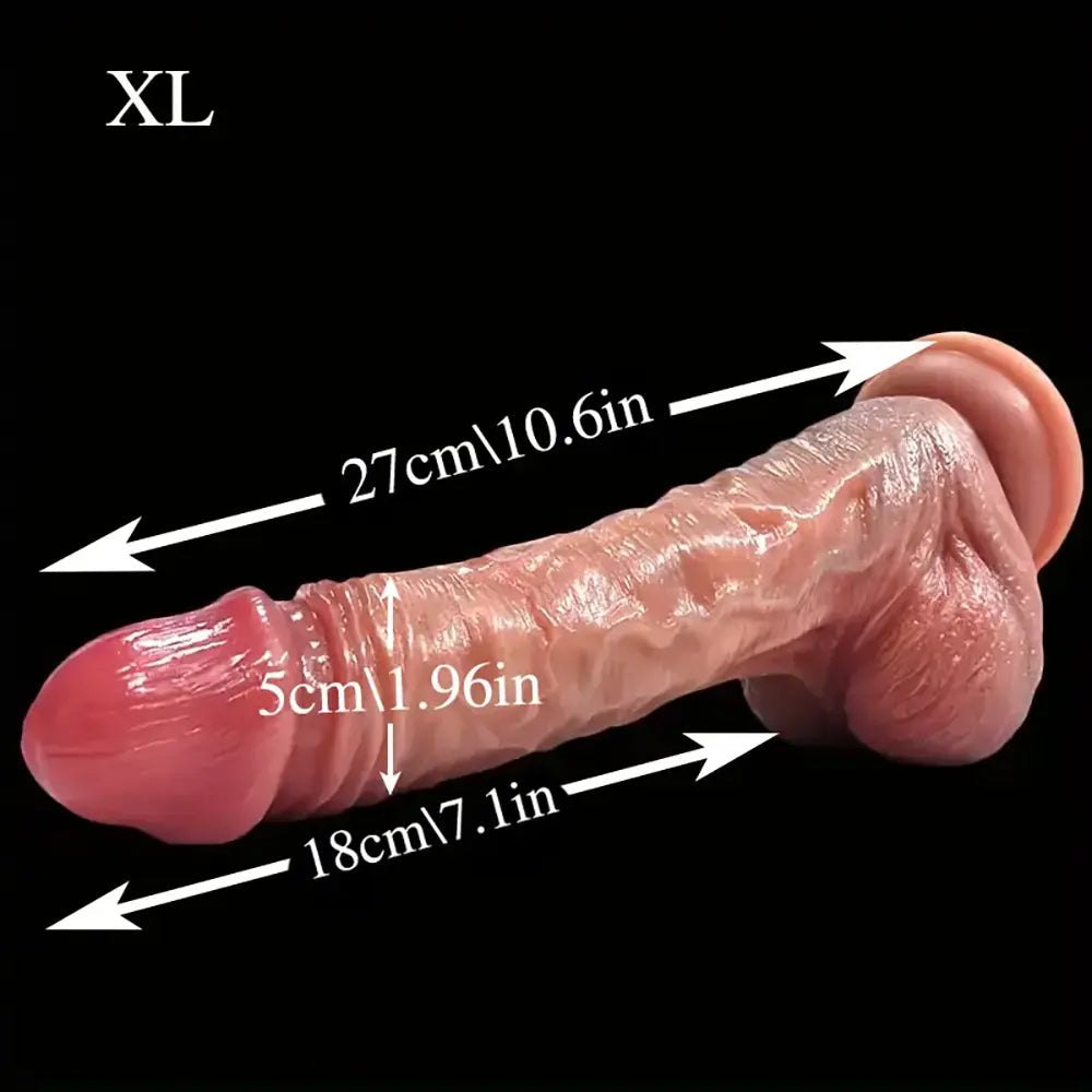 Uncut Slide Skin Realistic Dildo - Sliding Foreskin Detail