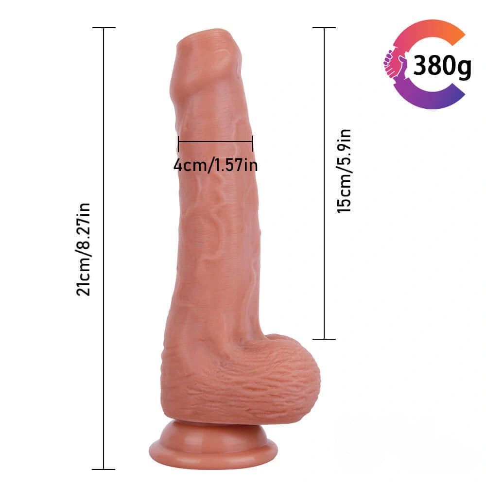 Uncut Suction Cup Dildo 8 in - Realistic Suction Dildo