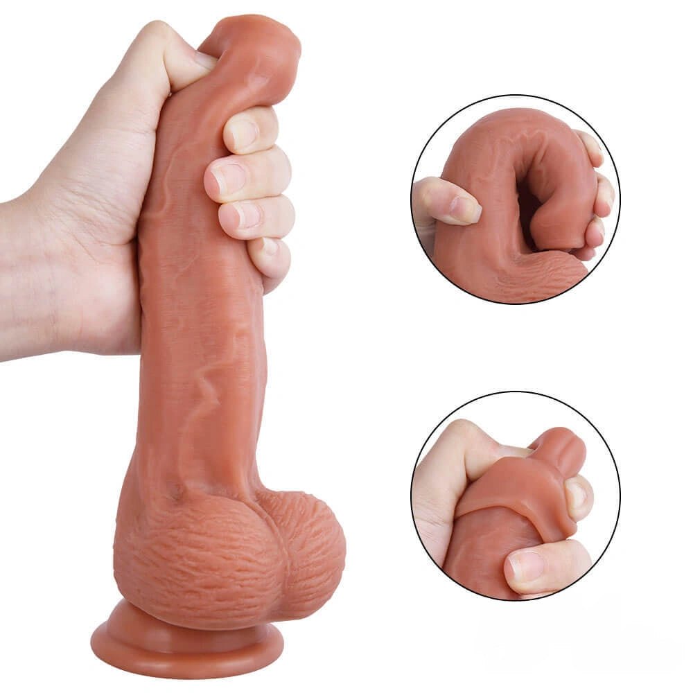 Uncut Suction Cup Dildo 8 in - Realistic Suction Dildo