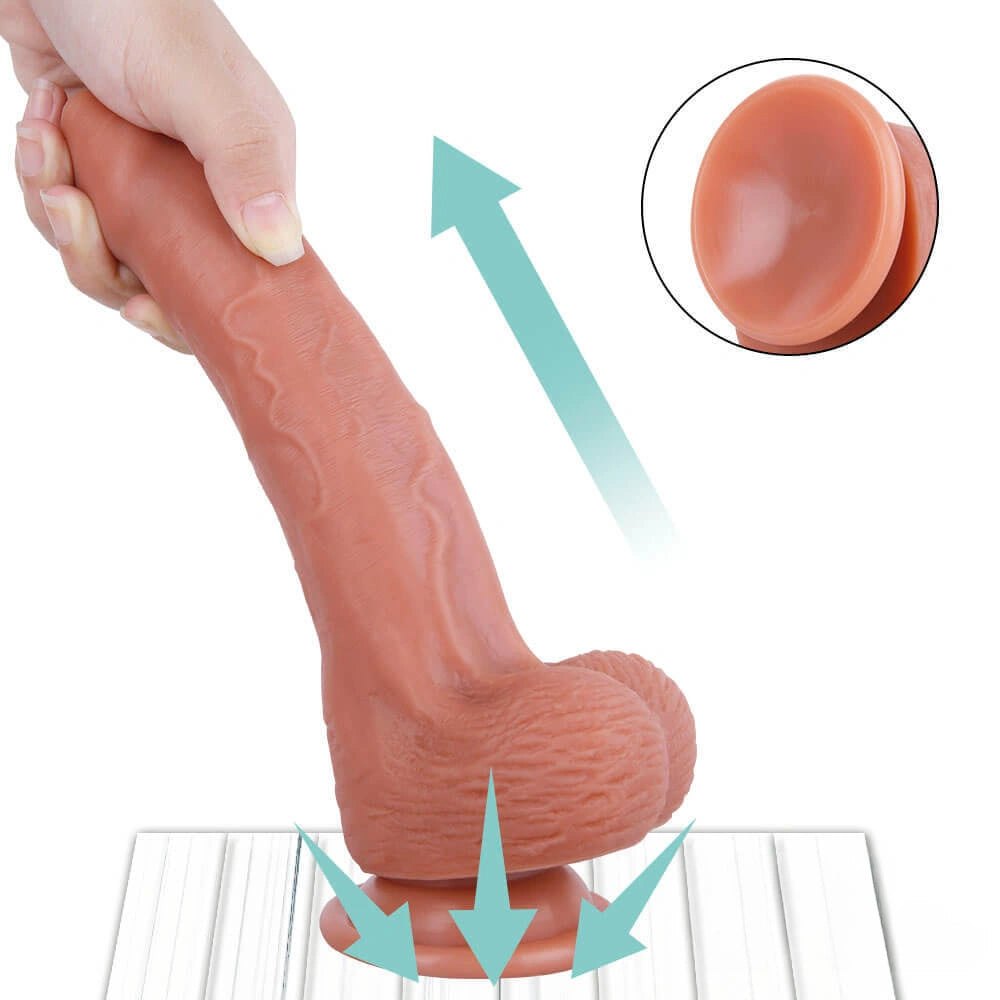 Uncut Suction Cup Dildo 8 in - Realistic Suction Dildo
