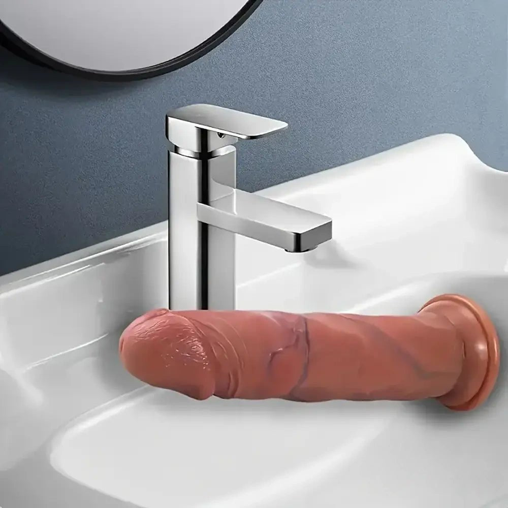 Uncut Suction Cup Dildo 8 in - Realistic Suction Cup Dildo