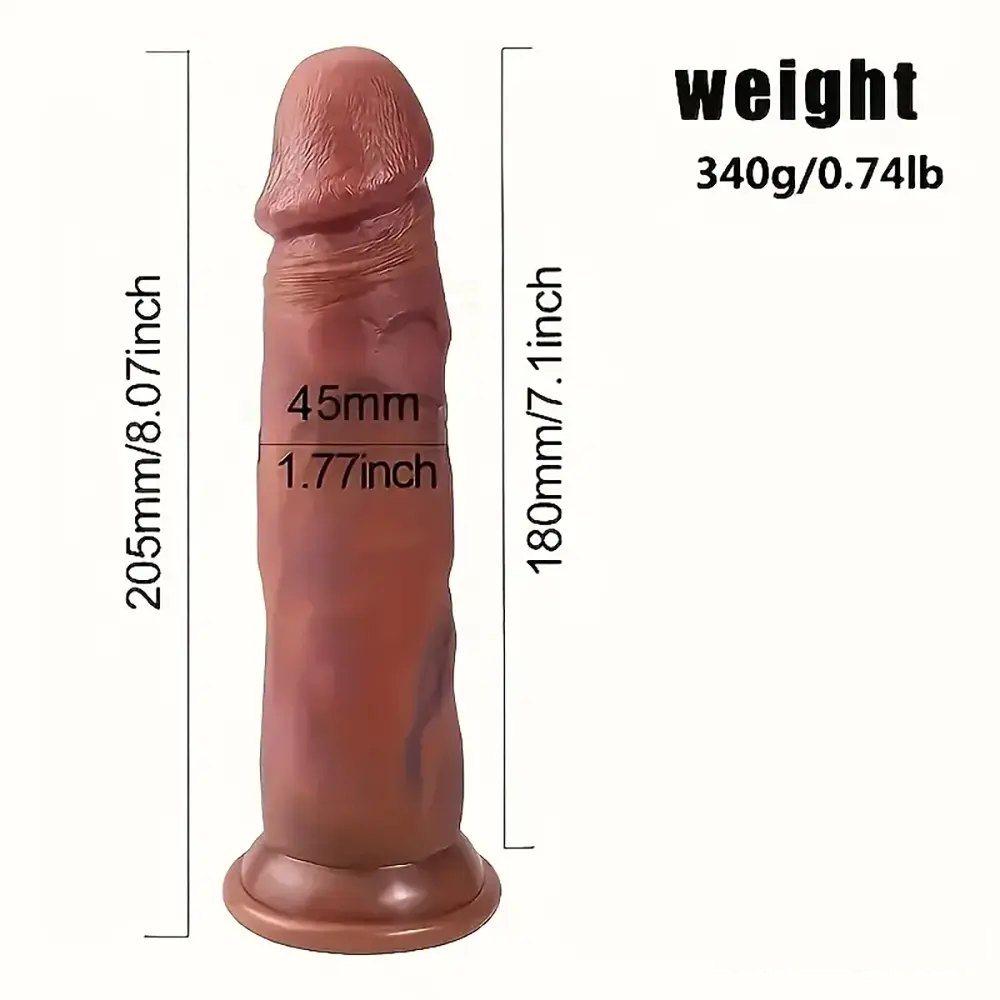 Uncut Suction Cup Dildo 8 in - Realistic Suction Cup Dildo