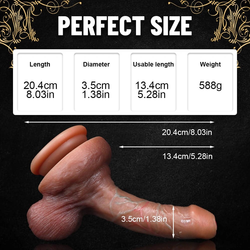 Uncut Suction Cup Dildo 8 in - Realistic Foreskin Dildo