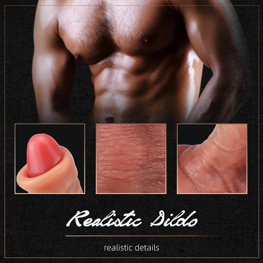 Uncut Suction Cup Dildo 8 in - Realistic Foreskin Dildo
