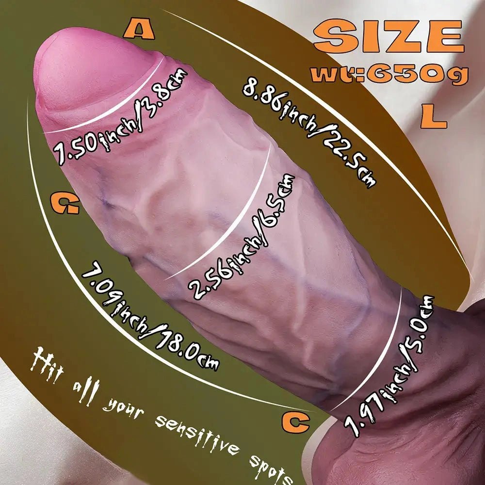 Uncut Suction Cup Dildo Set - Thick Silicone Dildo