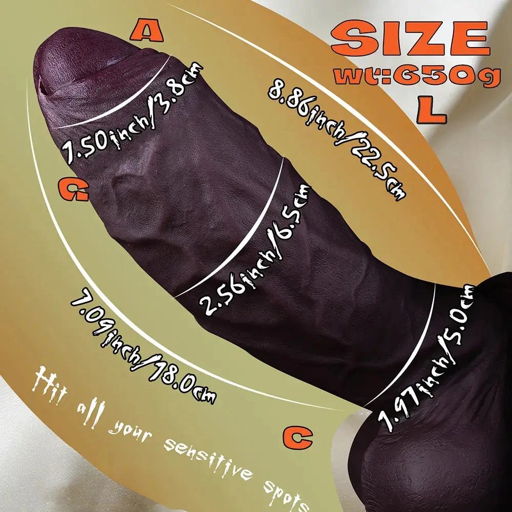 Uncut Suction Cup Dildo Set - Thick Silicone Dildo