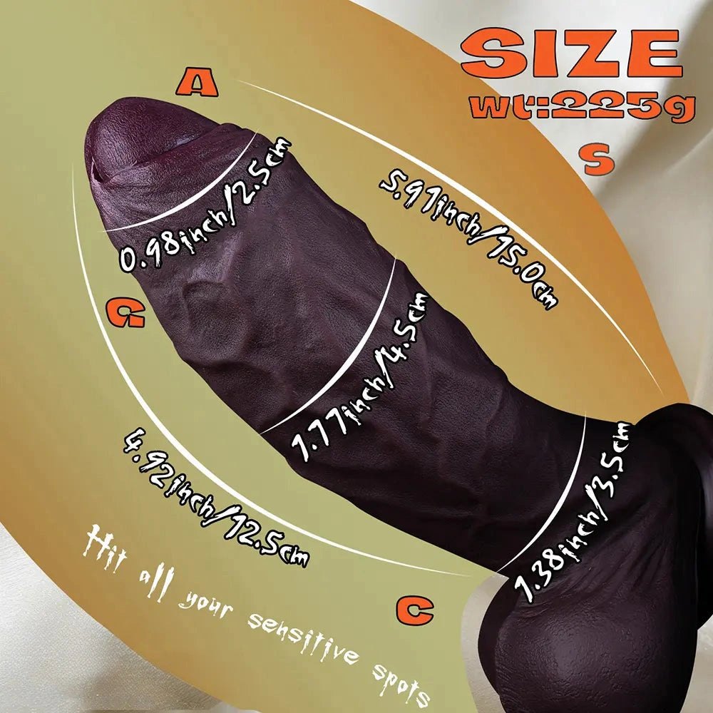 Uncut Suction Cup Dildo Set - Thick Silicone Dildo