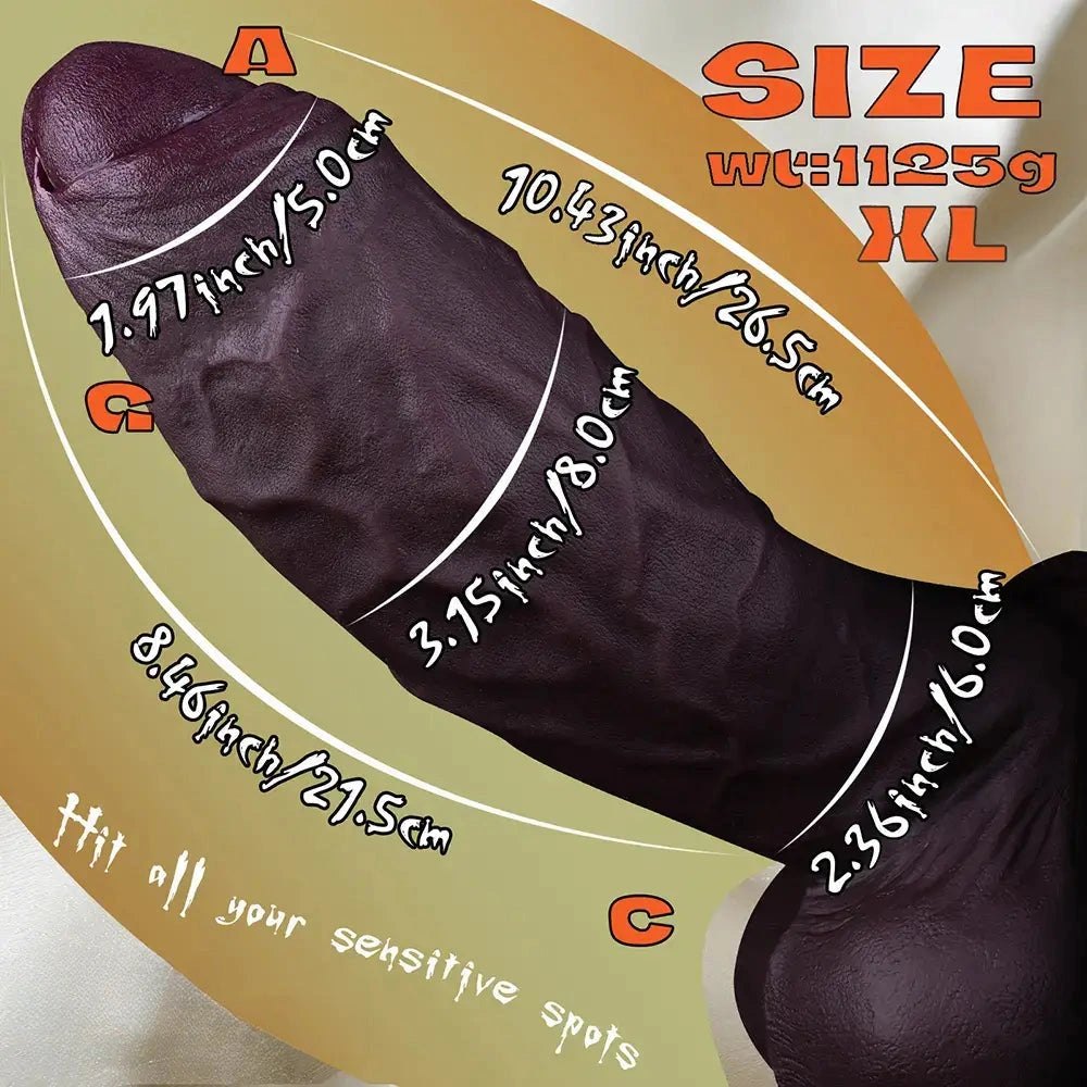 Uncut Suction Cup Dildo Set - Thick Silicone Dildo