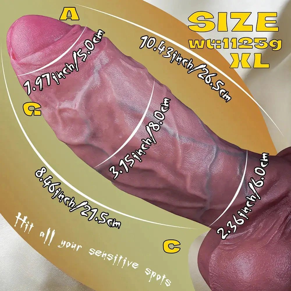 Uncut Suction Cup Dildo Set - Thick Silicone Dildo