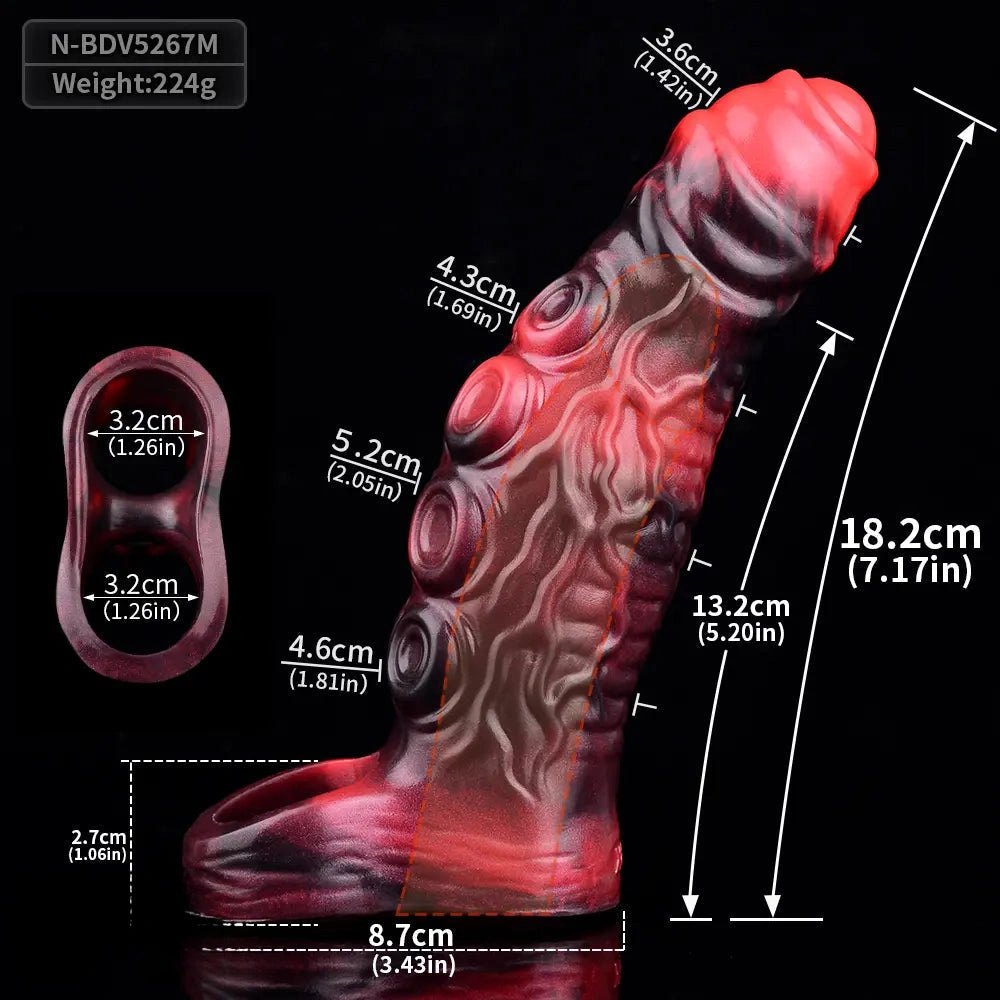 Uncut Tentacle Cock Sleeve - Vibrating Hollow Sleeve