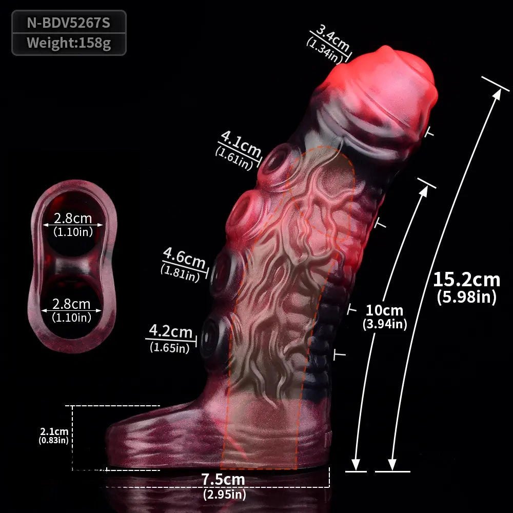Uncut Tentacle Cock Sleeve - Vibrating Hollow Sleeve