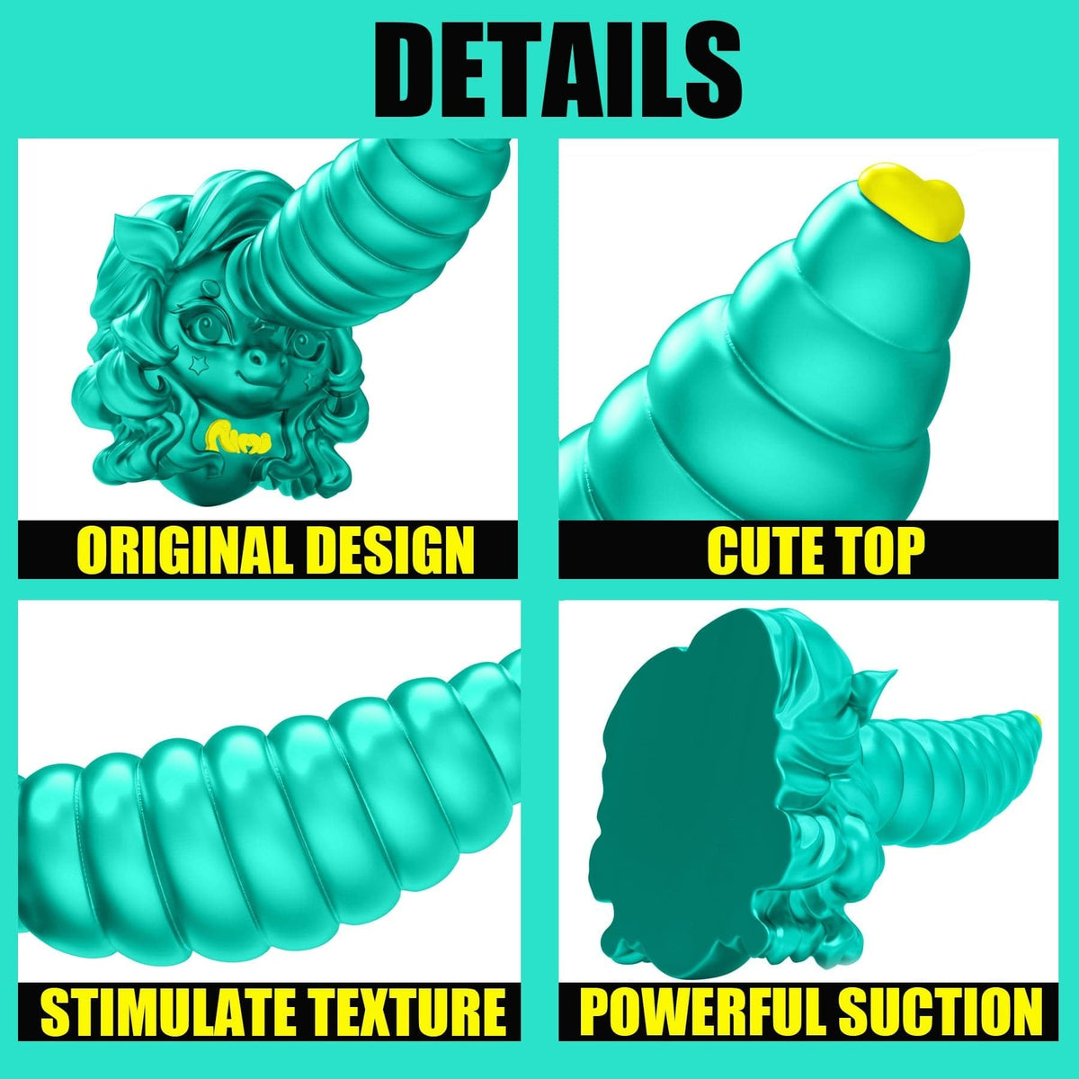 Unicorn Fantasy Suction Dildo - Silicone Fantasy Dildo