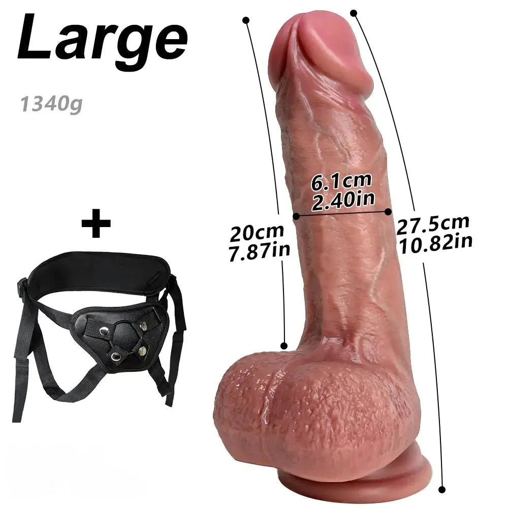 Vaginal Anal Strap-On Dildo - Flesh Strap On Dildo