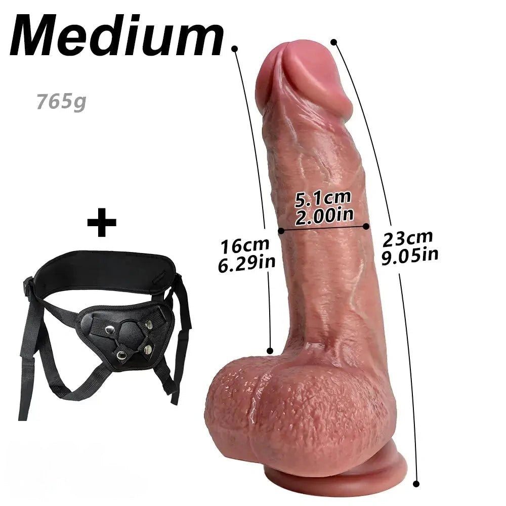 Vaginal Anal Strap-On Dildo - Flesh Strap On Dildo