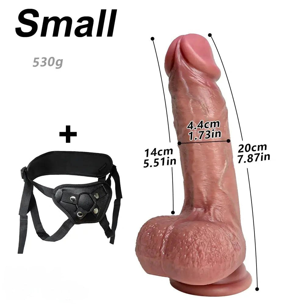 Vaginal Anal Strap-On Dildo - Flesh Strap On Dildo