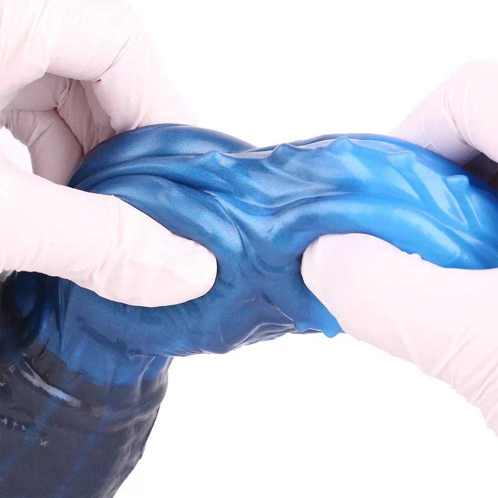 Veined Blue Silicone Dildo 8 in - Realistic Silicone Dildo