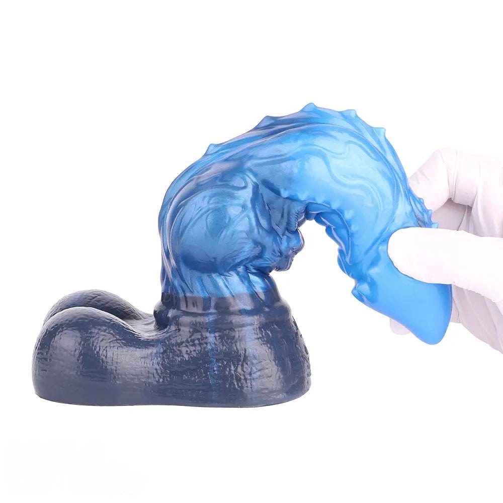 Veined Blue Silicone Dildo 8 in - Realistic Silicone Dildo