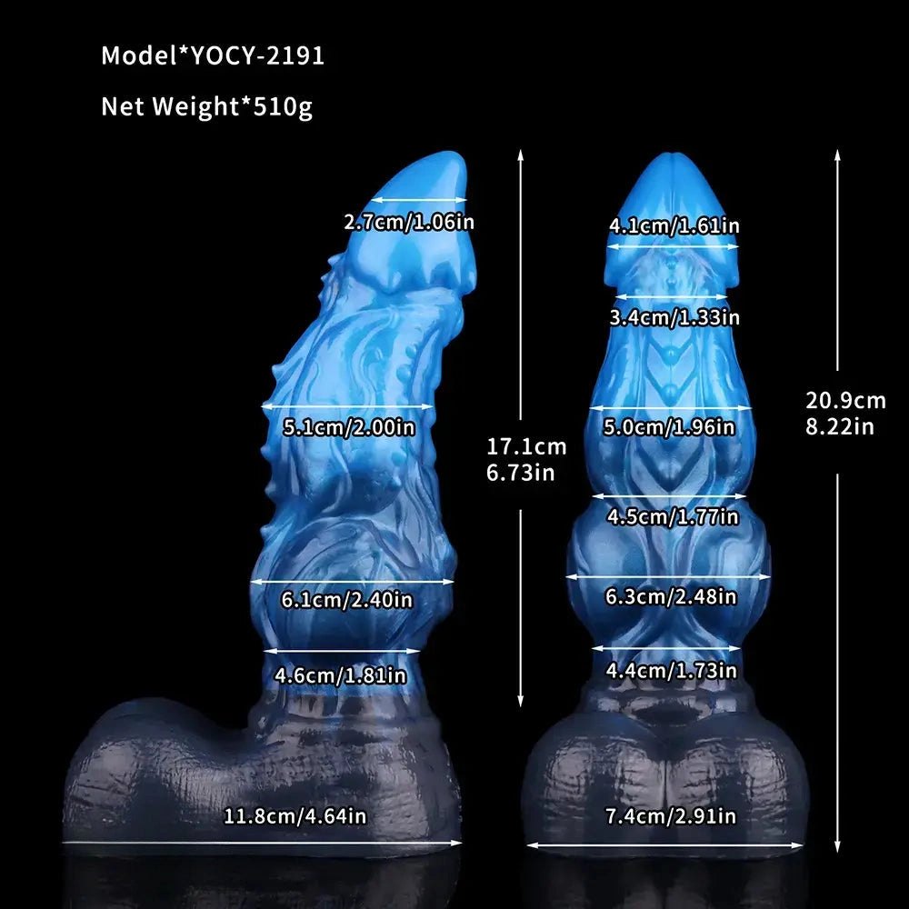 Veined Blue Silicone Dildo 8 in - Realistic Silicone Dildo