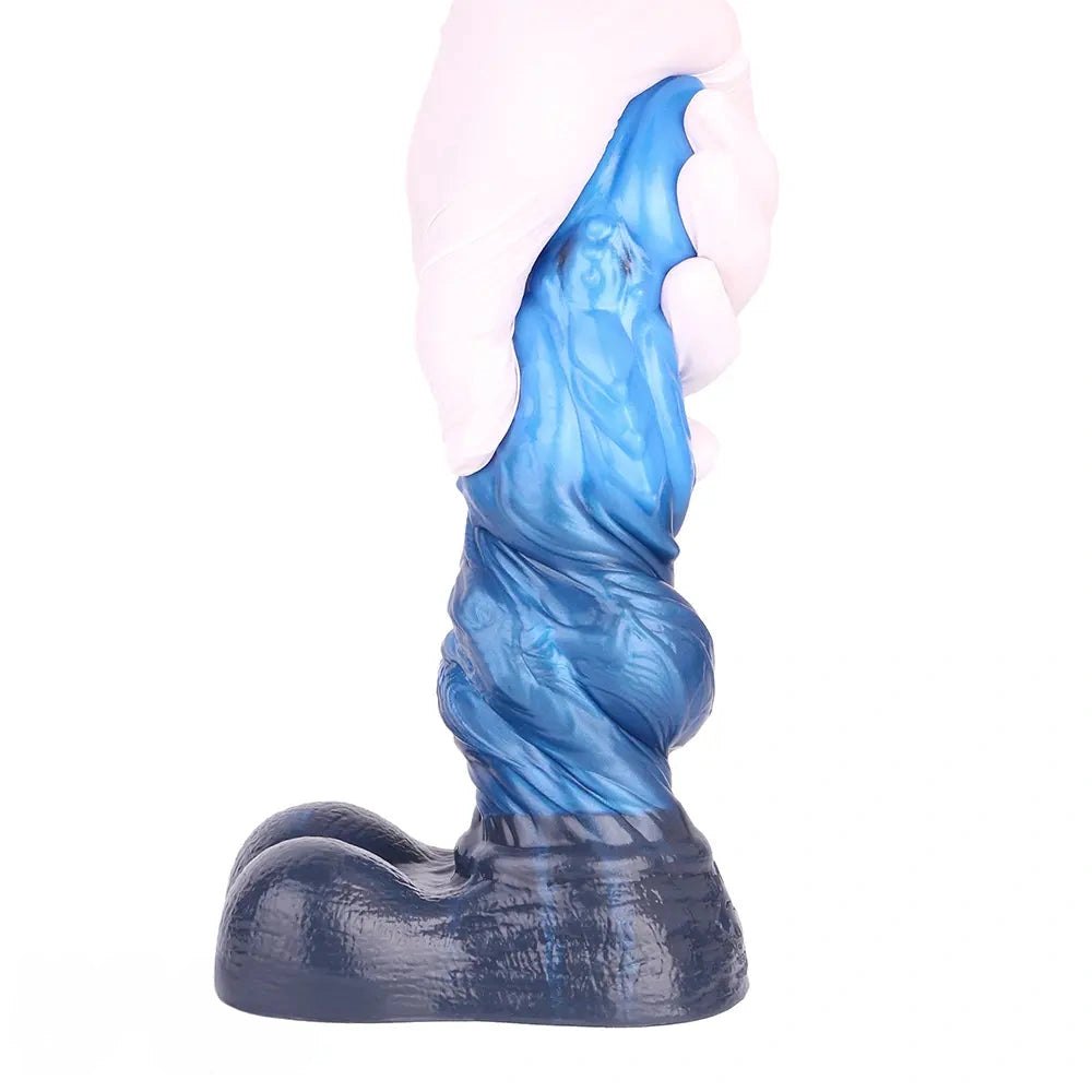 Veined Blue Silicone Dildo 8 in - Realistic Silicone Dildo