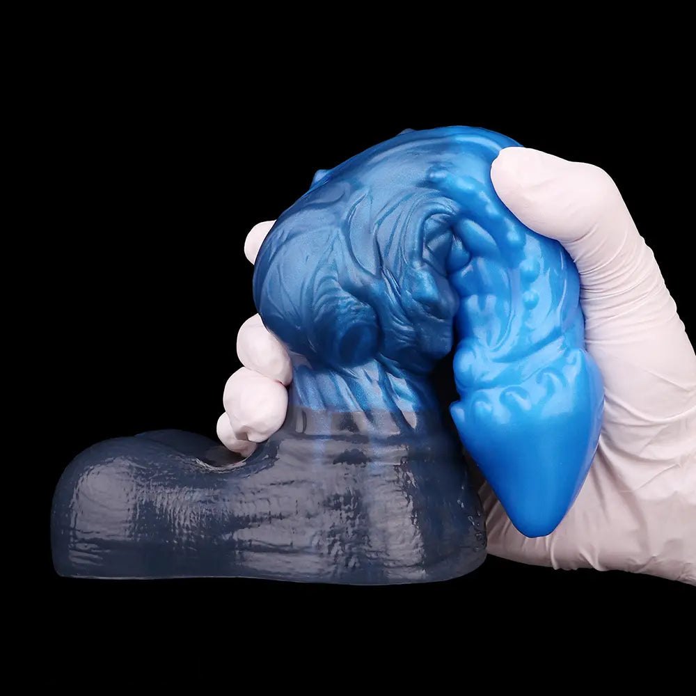 Veined Blue Silicone Dildo 8 in - Realistic Silicone Dildo