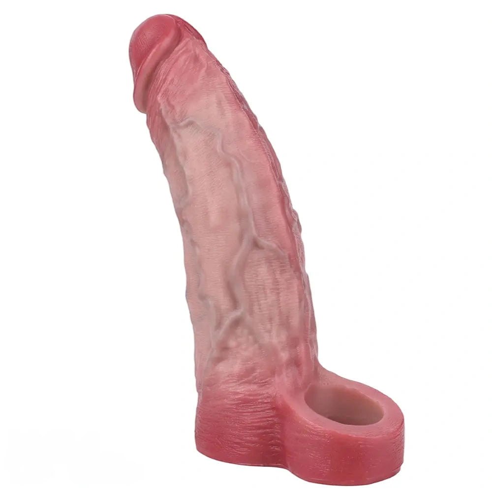 Veined Dildo Sleeve With Ring - Realistic Silicone Dildo