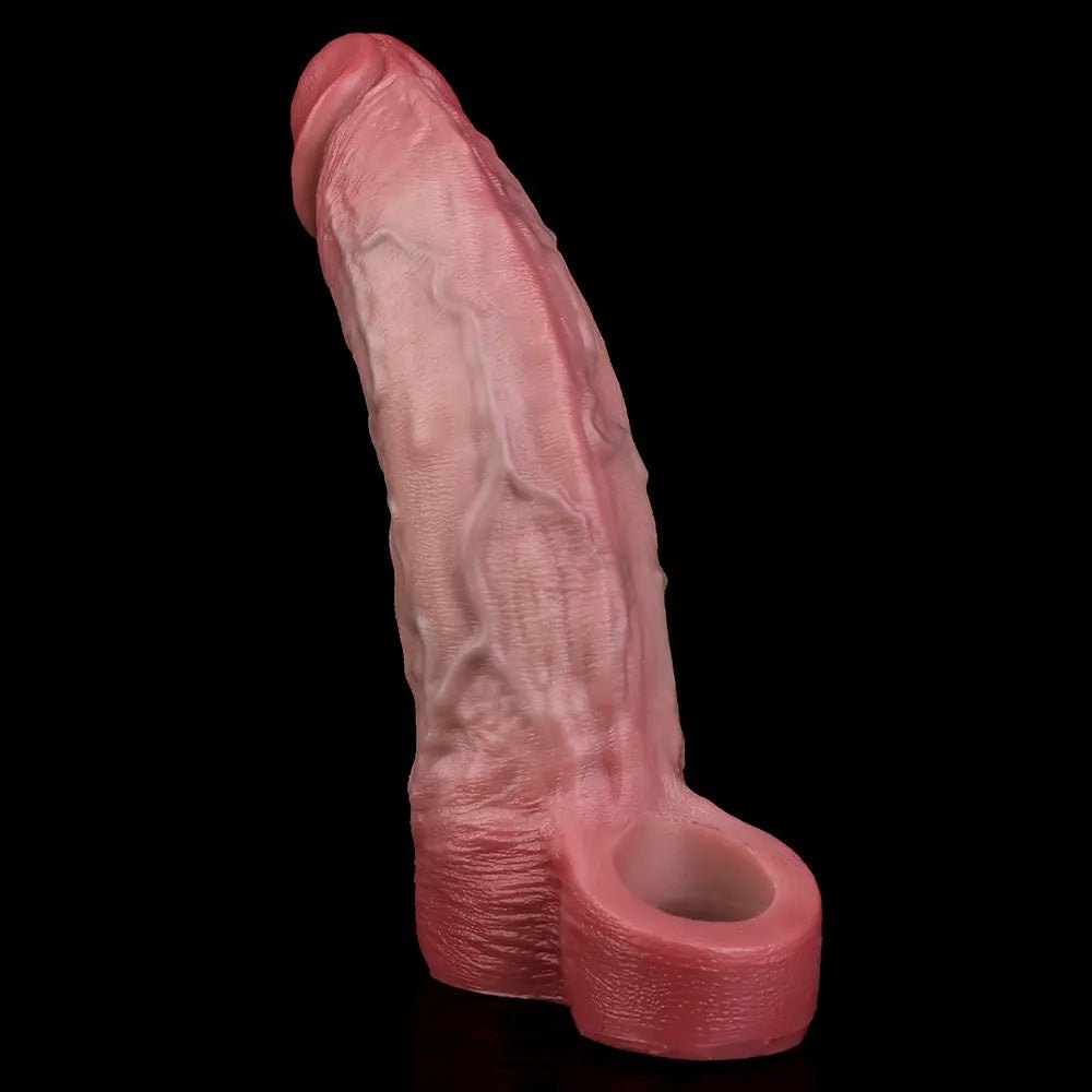 Veined Dildo Sleeve With Ring - Realistic Silicone Dildo