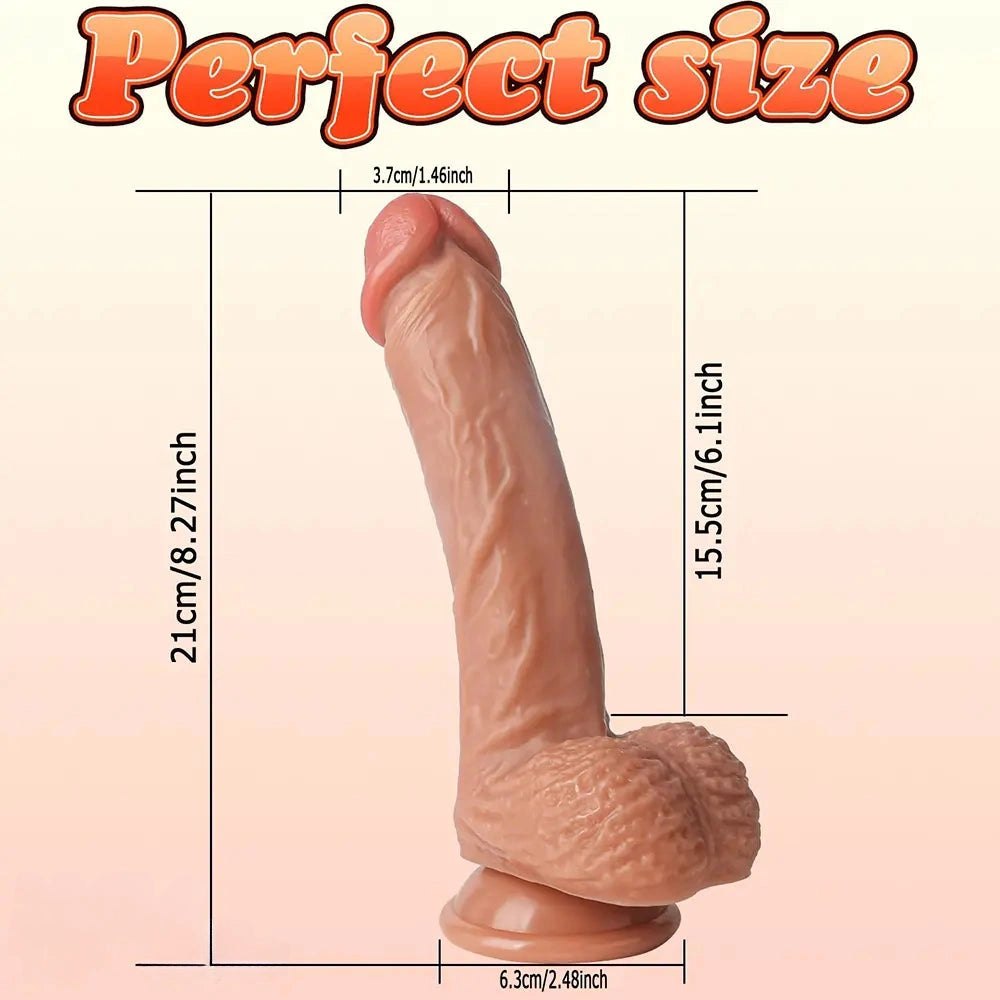 Veined Realistic Dildo 8.27 in - PVC Realistic Dildo