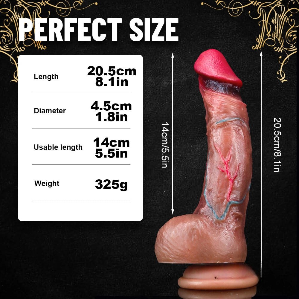 Veined Realistic Dildo 8 in - Suction Cup Dildo