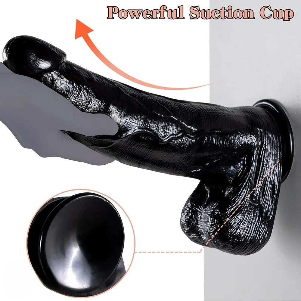 Veined Realistic Suction Dildo - Thick Realistic Dildo