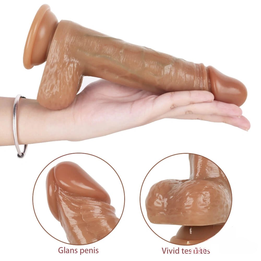 Veined Realistic Dildo 8 in - Suction Cup Dildo