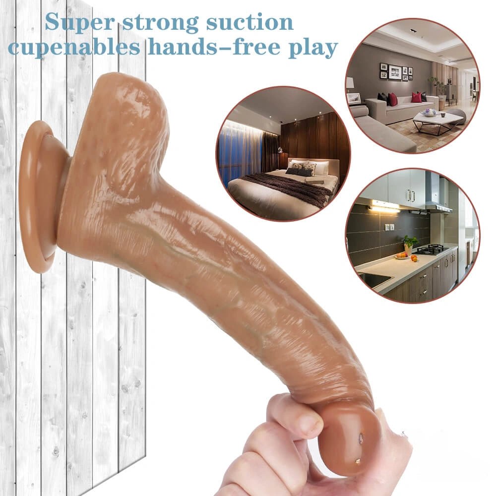 Veined Realistic Dildo 8 in - Suction Cup Dildo