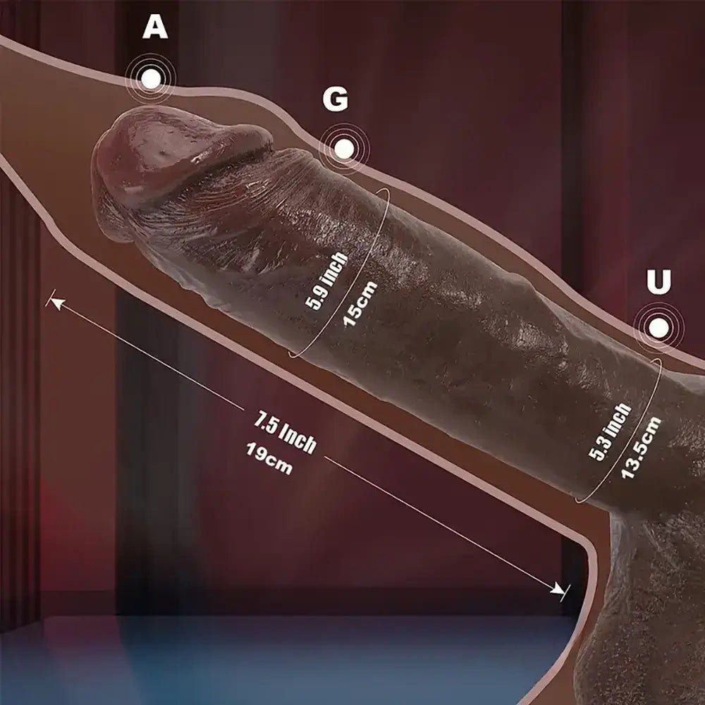 Veined Silicone Big Dildo with Balls - Thick Realistic Dildo