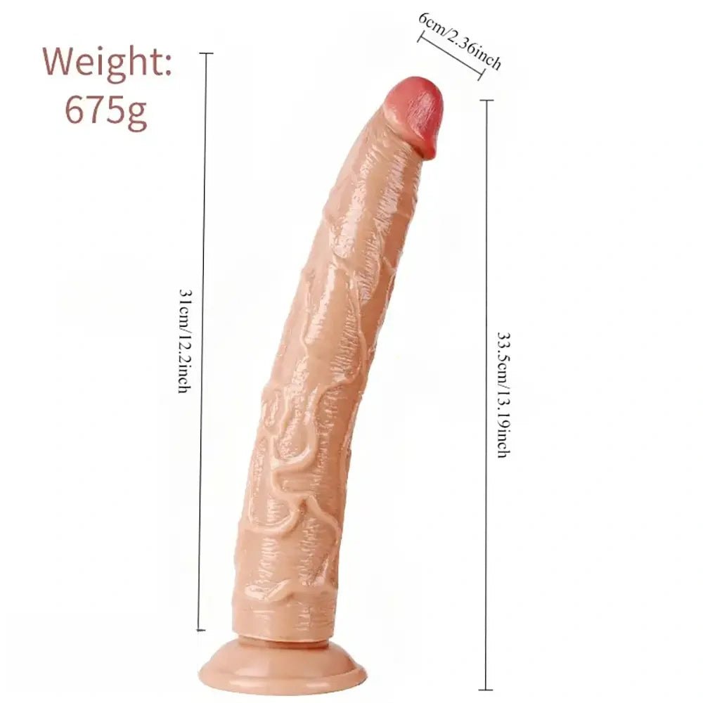 Veiny Flesh Realistic Dildo 13in - Realistic Big Dildo