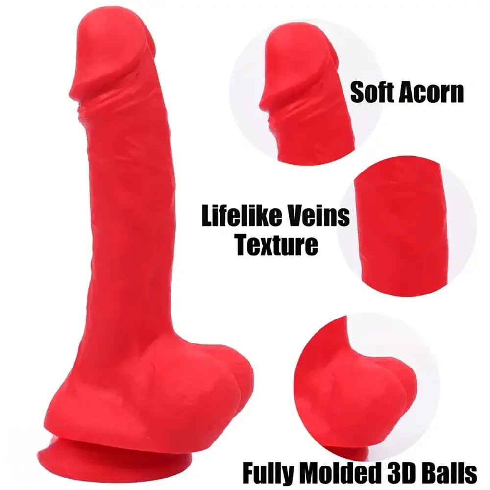Veiny Realistic Dildo 8 in - Lifelike Silicone Dildo