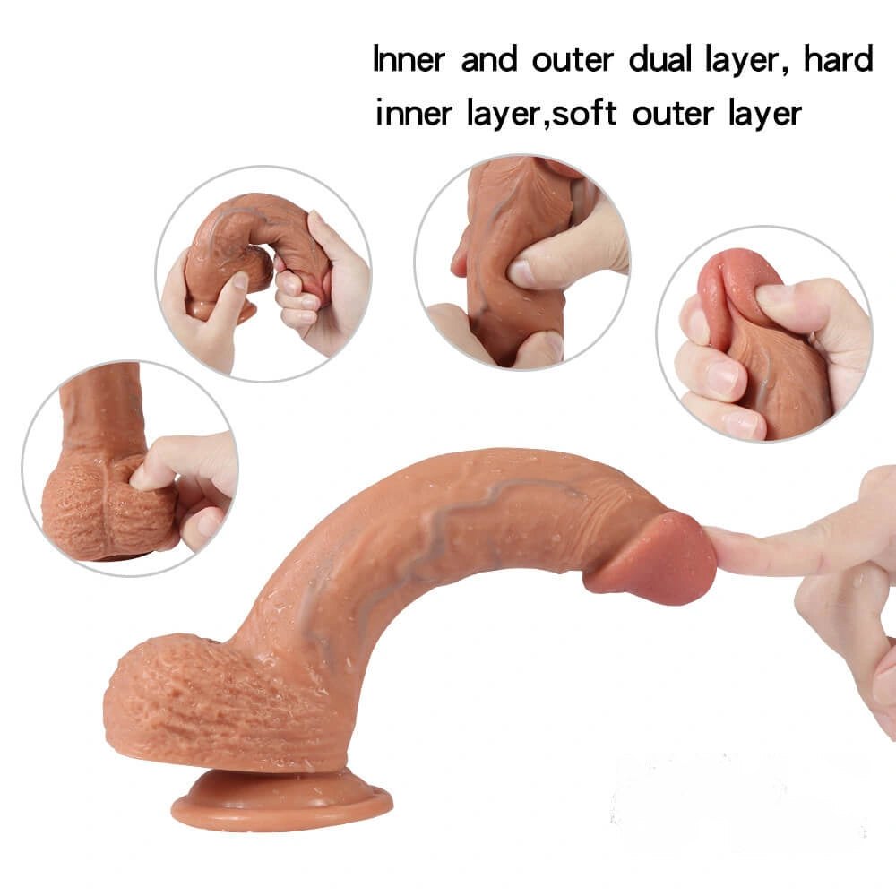 Veiny Suction Cup Dildo 8.46 in - Realistic Flesh Sex Toy