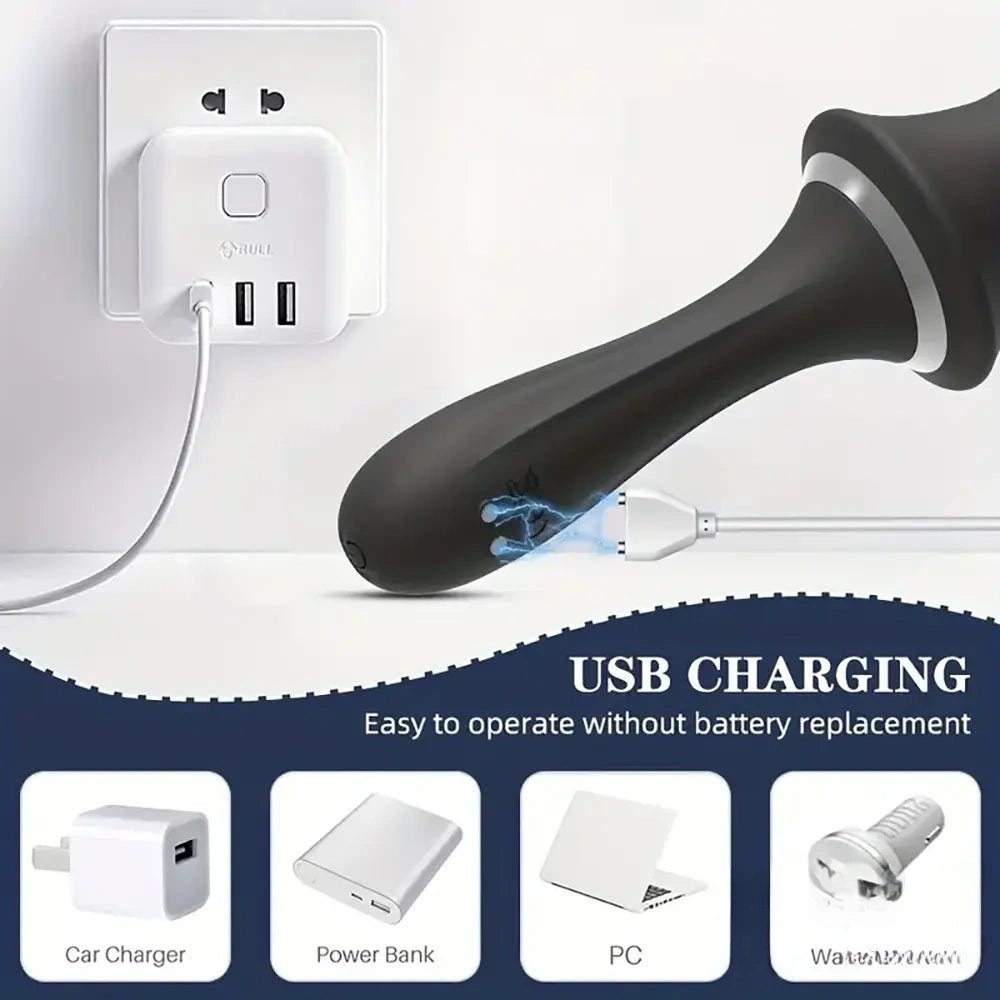 Vibrating Handle Dildo 9.65 In - Silicone Vibrating Dildo