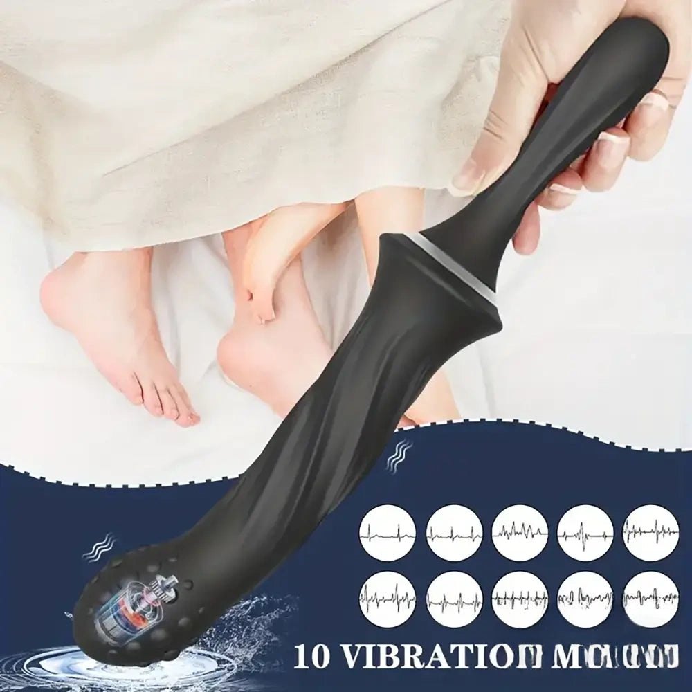 Vibrating Handle Dildo 9.65 In - Silicone Vibrating Dildo
