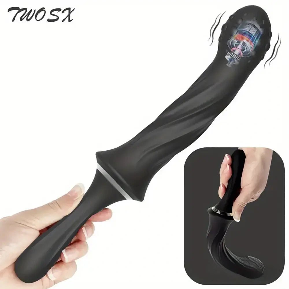 Vibrating Handle Dildo 9.65 In - Silicone Vibrating Dildo