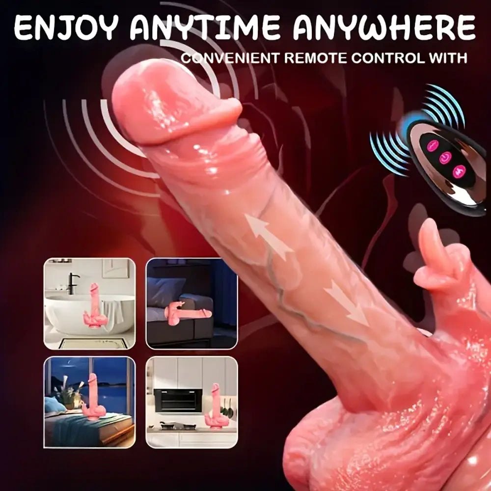 Vibrating Heated Silicone Dildo - Remote Control Vibrating Dildo