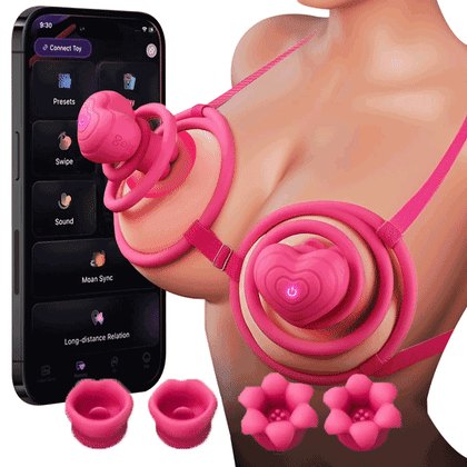 Vibrating Nipple Clamp Bra Harness - Wearable Nipple Vibrator