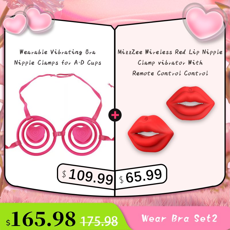 Vibrating Nipple Clamp Bra Harness - Wearable Nipple Vibrator