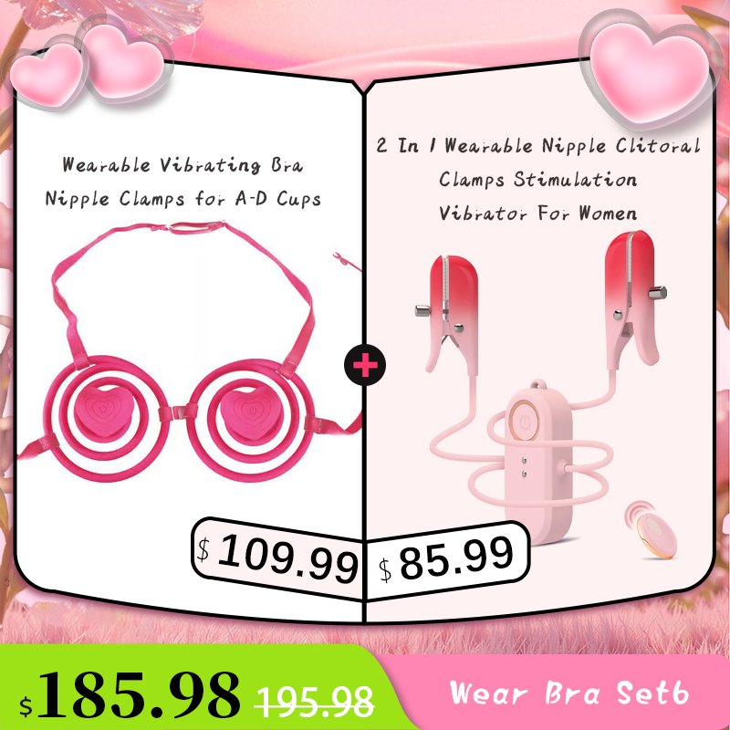 Vibrating Nipple Clamp Bra Harness - Wearable Nipple Vibrator
