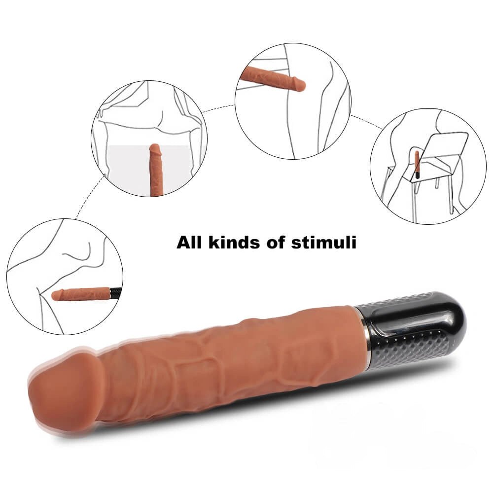 Vibrating Realistic Dildo 7.87in - Vibrating Dildo
