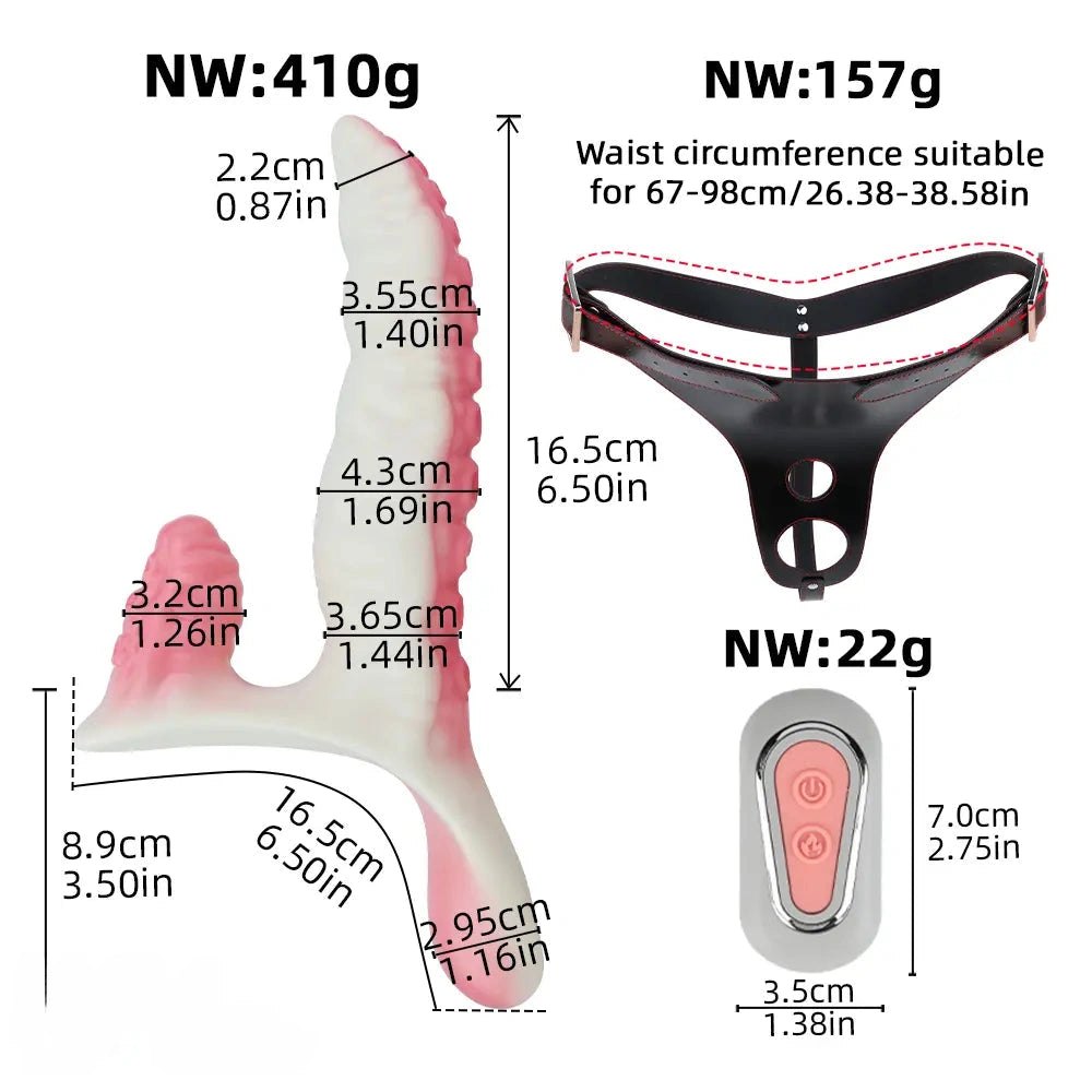 Vibrating Strap-On Tentacle Dildo - Vibrating Thrusting Dildo